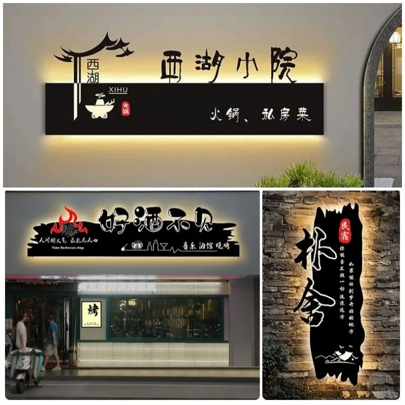 Custom. [1204 People Praise] Signs Light Box Front Desk Billboard Background Wall Customization Iron Display Hollow out LED