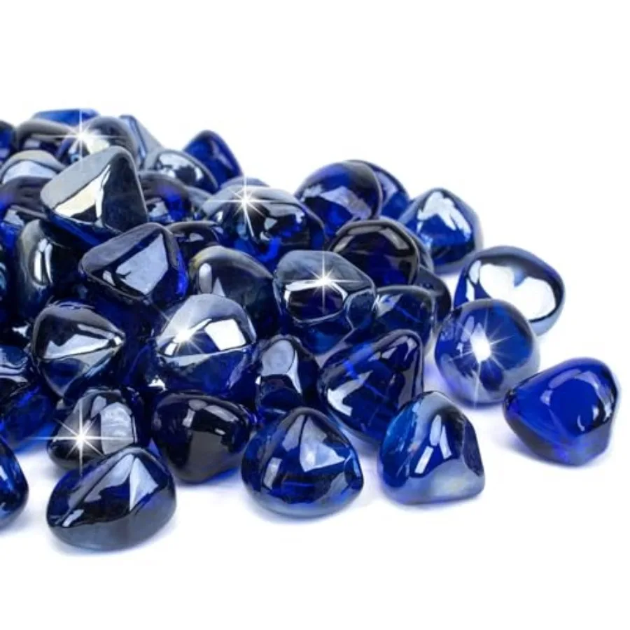 

Fire Glass Diamonds, 1 Inch Reflective Tempered Fire Glass Rocks for Outdoor Fire Pit, Fireplace and Fire Pit Table, 20 Pounds