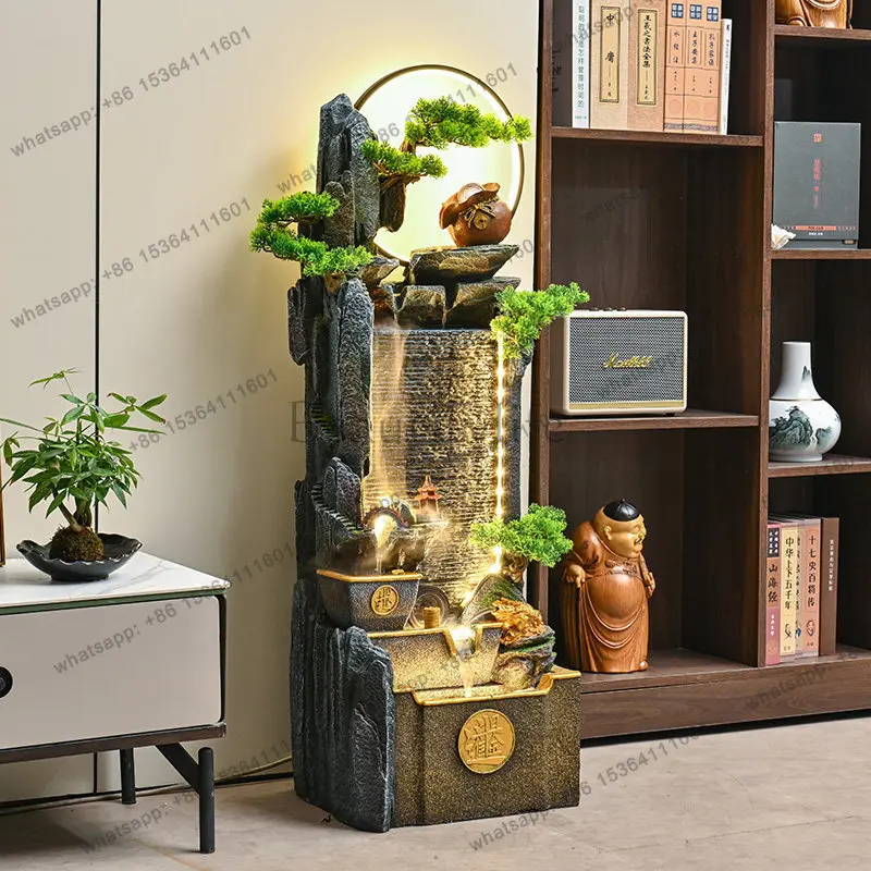Lucky feng shui wheel alpine circulation water fountain floor ornament office living room