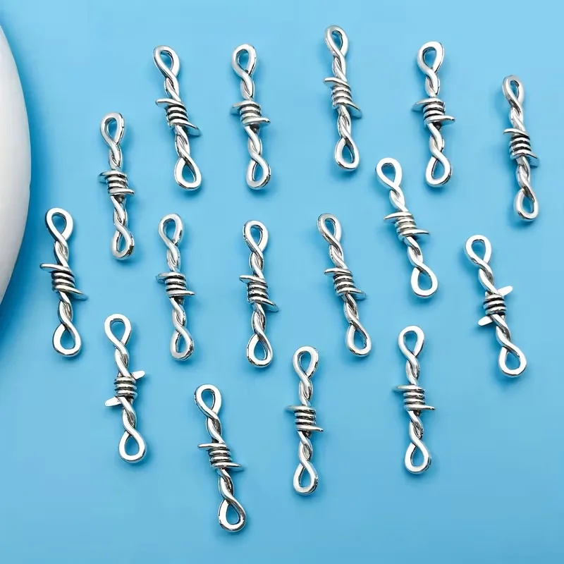 10/20/50pcs Antique Silvery Thorns Link Bramble Creative Charms Connector Gothic Pendants For Handmade Jewelry Making