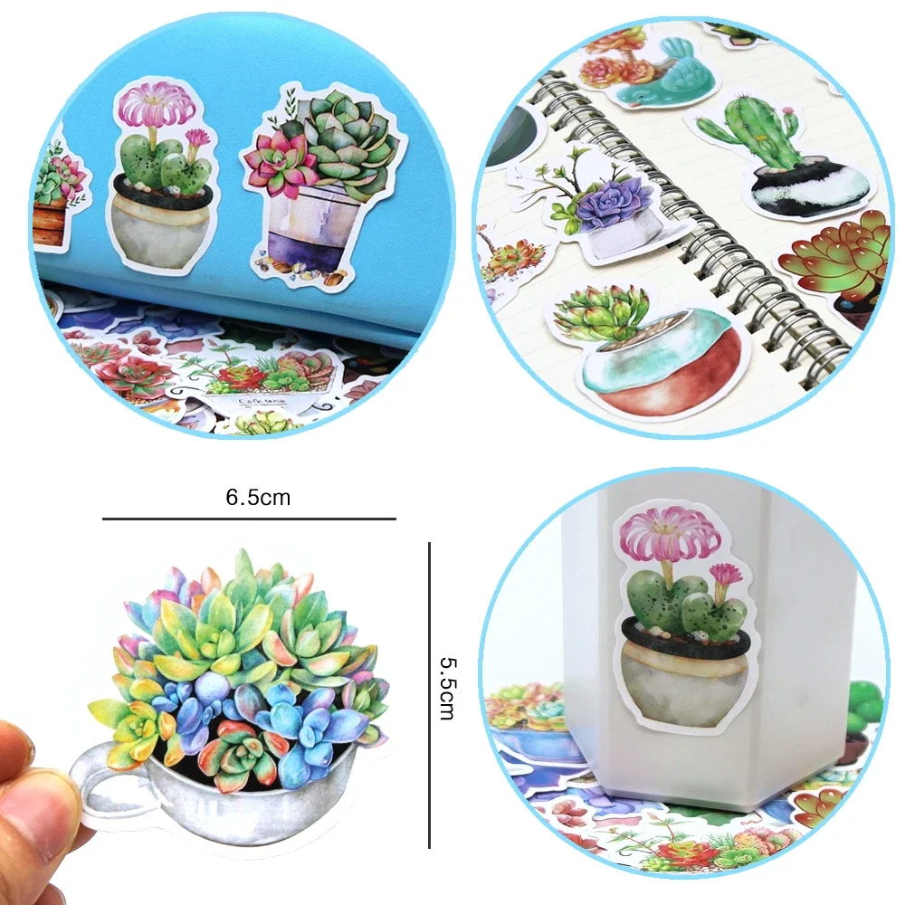 10/50pcs Succulent Plants Stickers Cartoon Decals Toy Stationery Guitar Phone Bicycle Laptop Luggage Car Graffiti Kids Sticker