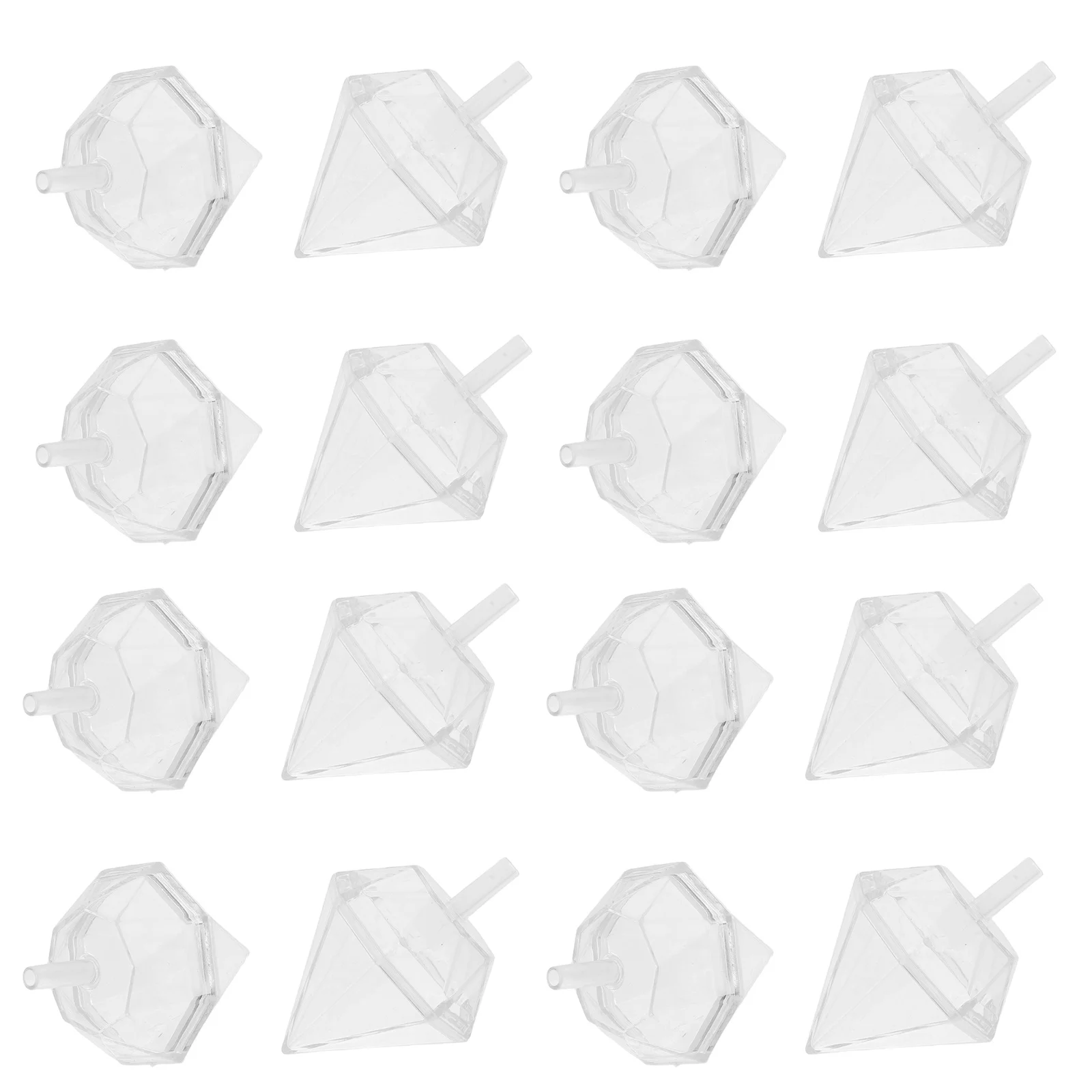 

80Pcs Acrylic Clear Chocolate Flower Base Bouquet Holder Diamond Shape Candy Holder DIY Candy Packaging Wedding Party Display