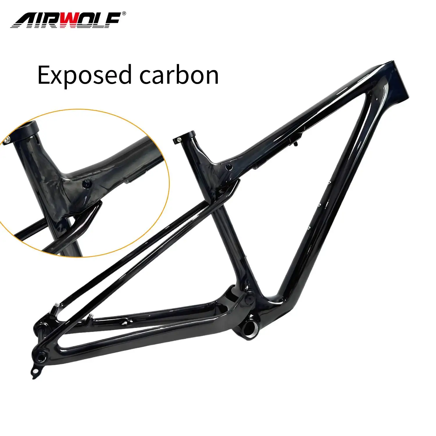 Airwolf Exposed Carbon Fiber Mountain Bike Frame 29