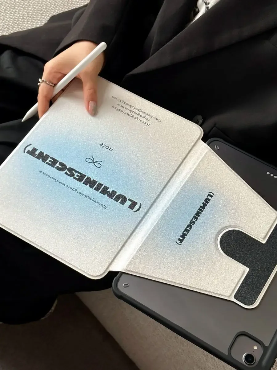 Personalized English Ins Blue Rotation For iPad Pro Air 13 11 M5 M4 M3 M2 2 1 11th A16 12.9'' 10 9 8 Th Mini 7 6 5 4 Case