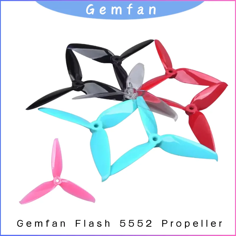 

Gemfan Flash 5552 5-дюймовый 3-лопастной пропеллер для ПК для гоночного дрона FPV Прочный высокоскоростной реквизит CW CCW 2 пары