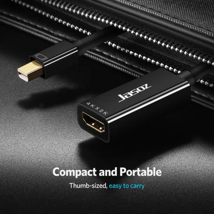 Jasoz Mini DisplayPort to HDMI Adapter 4K 30Hz Mini DP Male to HDMI Female Converter for MacBook Surface TV Monitor Projector