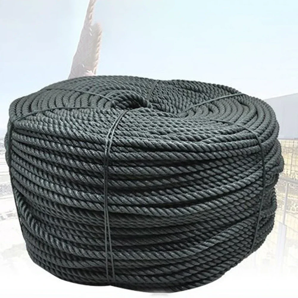 Black Poly Rope Coil 30M High-density Black Poly Rope Coils Nylon Tarpaulin Outdoor Accessories For Greenhouse Lamination