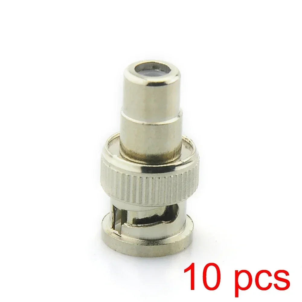 

10x коаксиальный кабельный разъем, переходник BNC «папа» на RCA «мама» для камеры видеонаблюдения