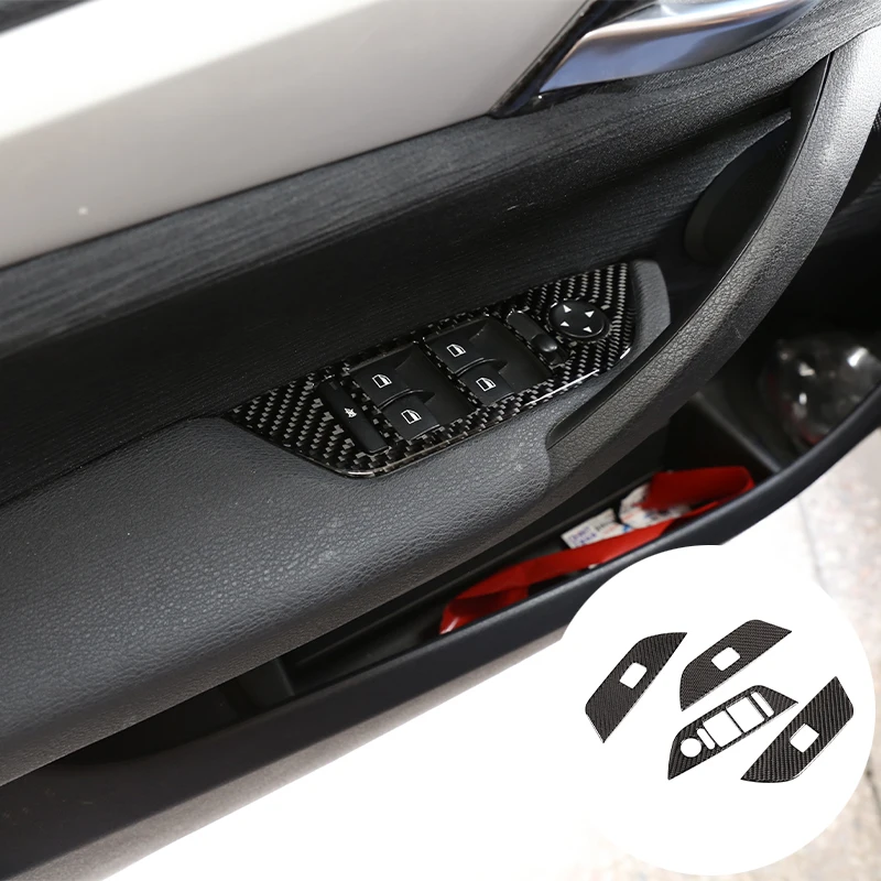 Carbon Fiber Car Window Lift Button Frame Trim For X1 E84 2011-2015 Both Right and Left Hand Drive 4pcs