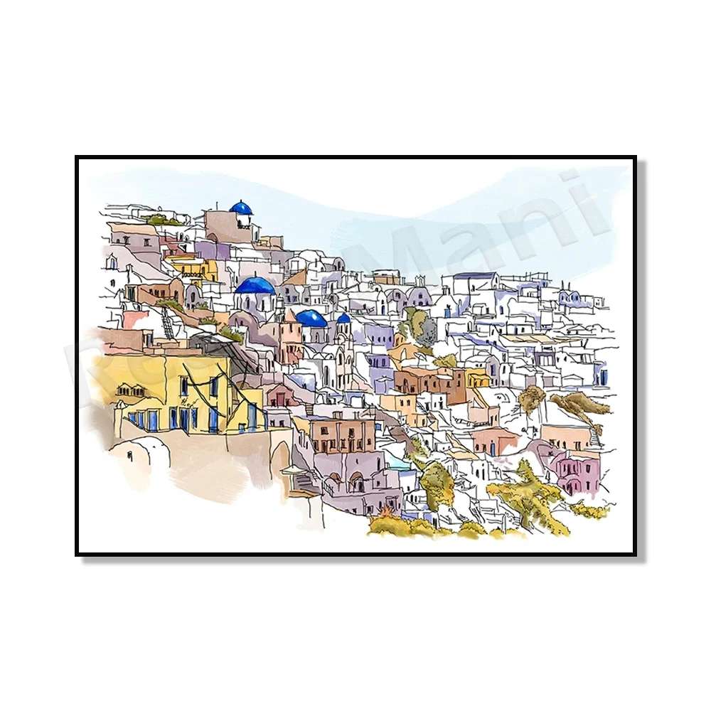 Italy, Paris, Edinburgh, Greece, London, Hyde Park Leeds, Trafalgar Square, Prague, Liverpool, city painting travel poster