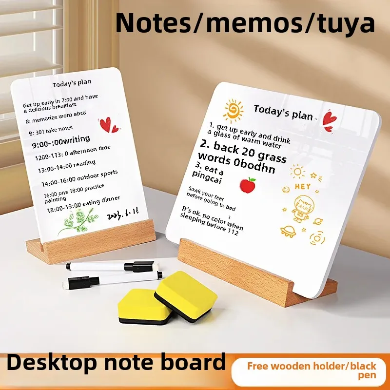 Pizarra blanca borrable de escritorio, tablero de mensajes de escritura de doble cara, pizarra pequeña de pie, recordatorio de mensajes, venta al por mayor