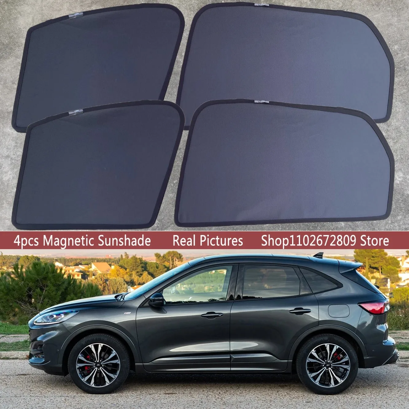 

Magnetic Car Sunshade Shield Windshield Frame Curtain Sun Shades For Ford Kuga Escape 2020 -2026 2022 2023 2024 2025 Accessories