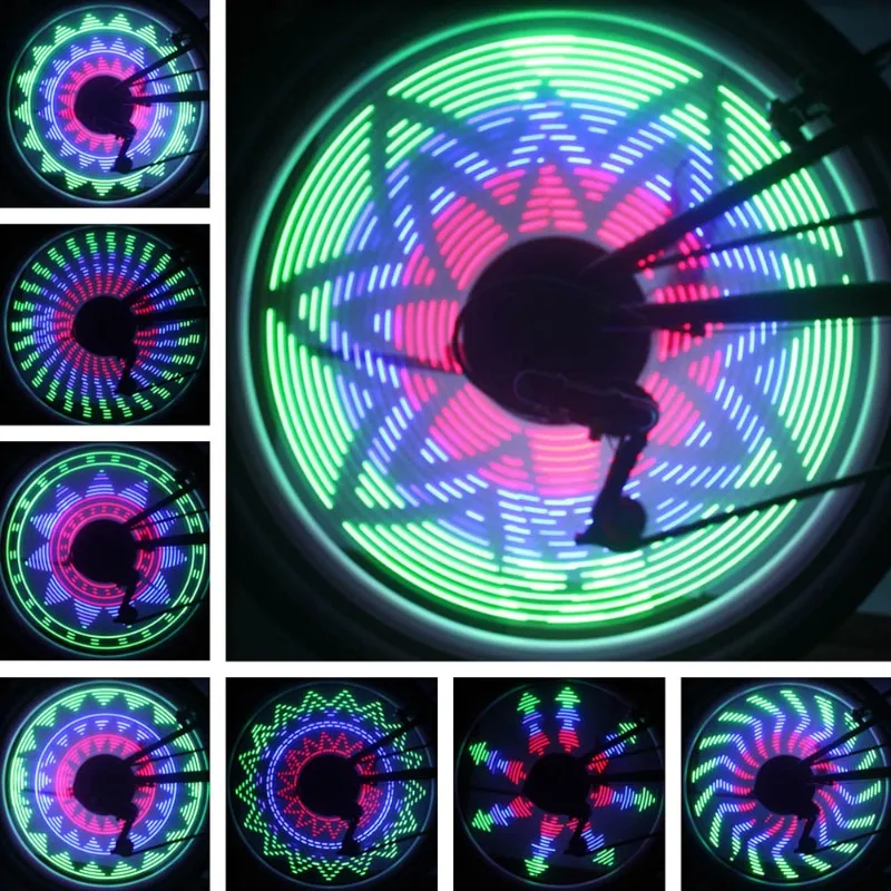Multi Dynamic Pattern Programmable RGB LED Bicycle Wheel Spoke Light Waterproof Personalized Bike Rim Warning Light