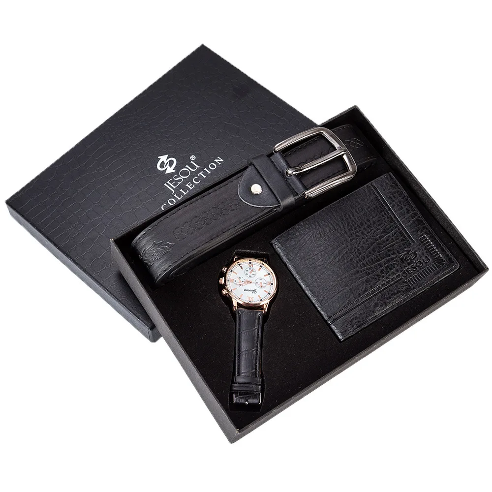 

Men's Gift Set Beautifully Wrapped Watch + Wallet Belt Set Creative Combination Set