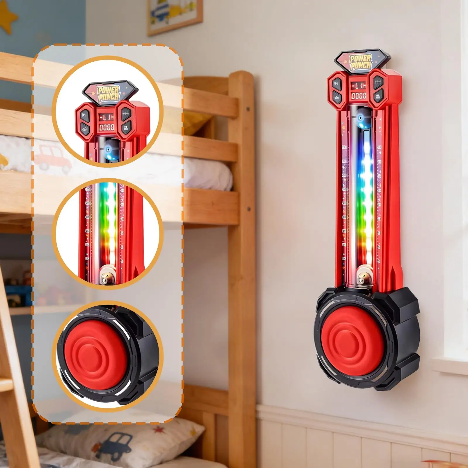 Musical Boxing Machine Wall Target LED Light Trainer Exercise Pad for Home Gym Parent Child Interactive Reaction Practice