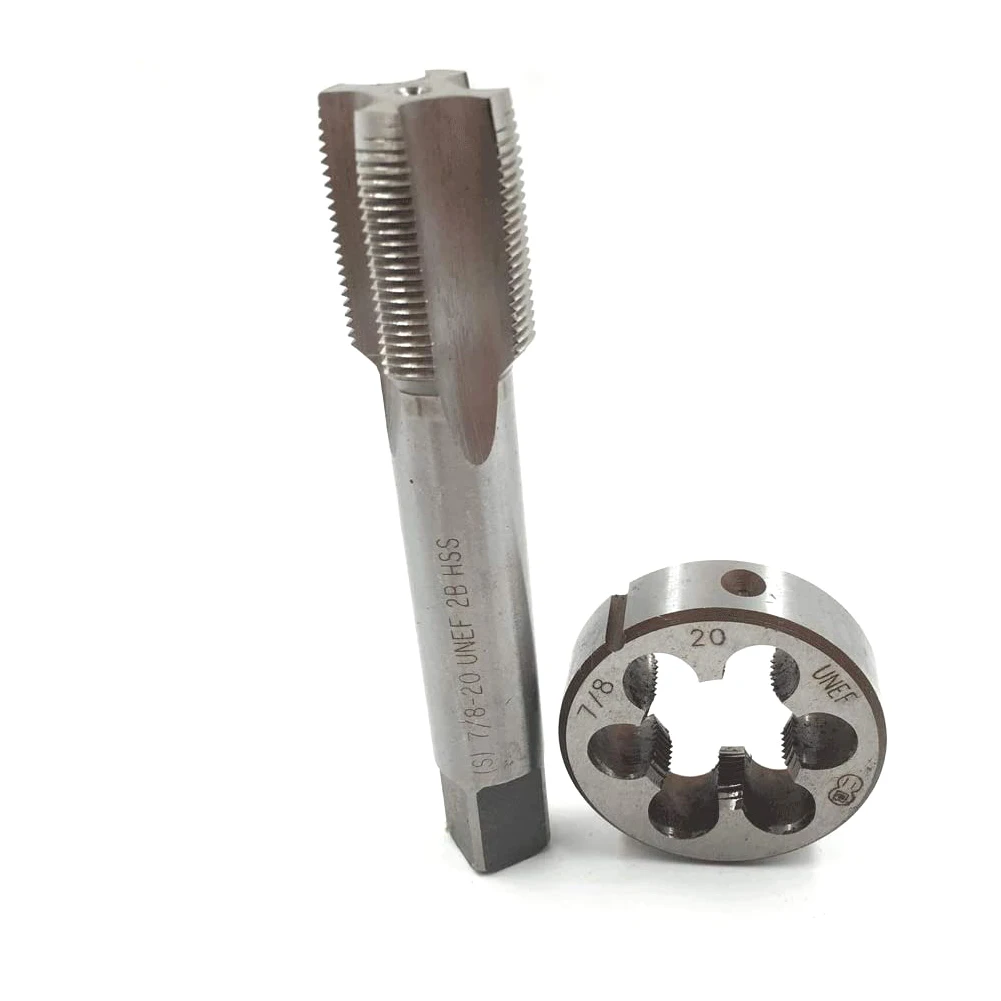 HSS 7/8-20 UNEF Tap&7/8-20 UNEF Die Right Hand 113.4mm Length 44.8mm Diameter 12.6 Mm Height High Quality Handle Tool Set