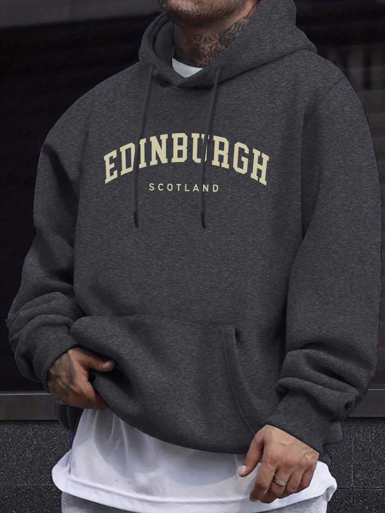 Edinburgh Scotlano Brief Drucke Fleece Bequeme Tops Mann Lose Mode Sweatshirts Sport Herbst Hoodie Einfache Casual Streetwear