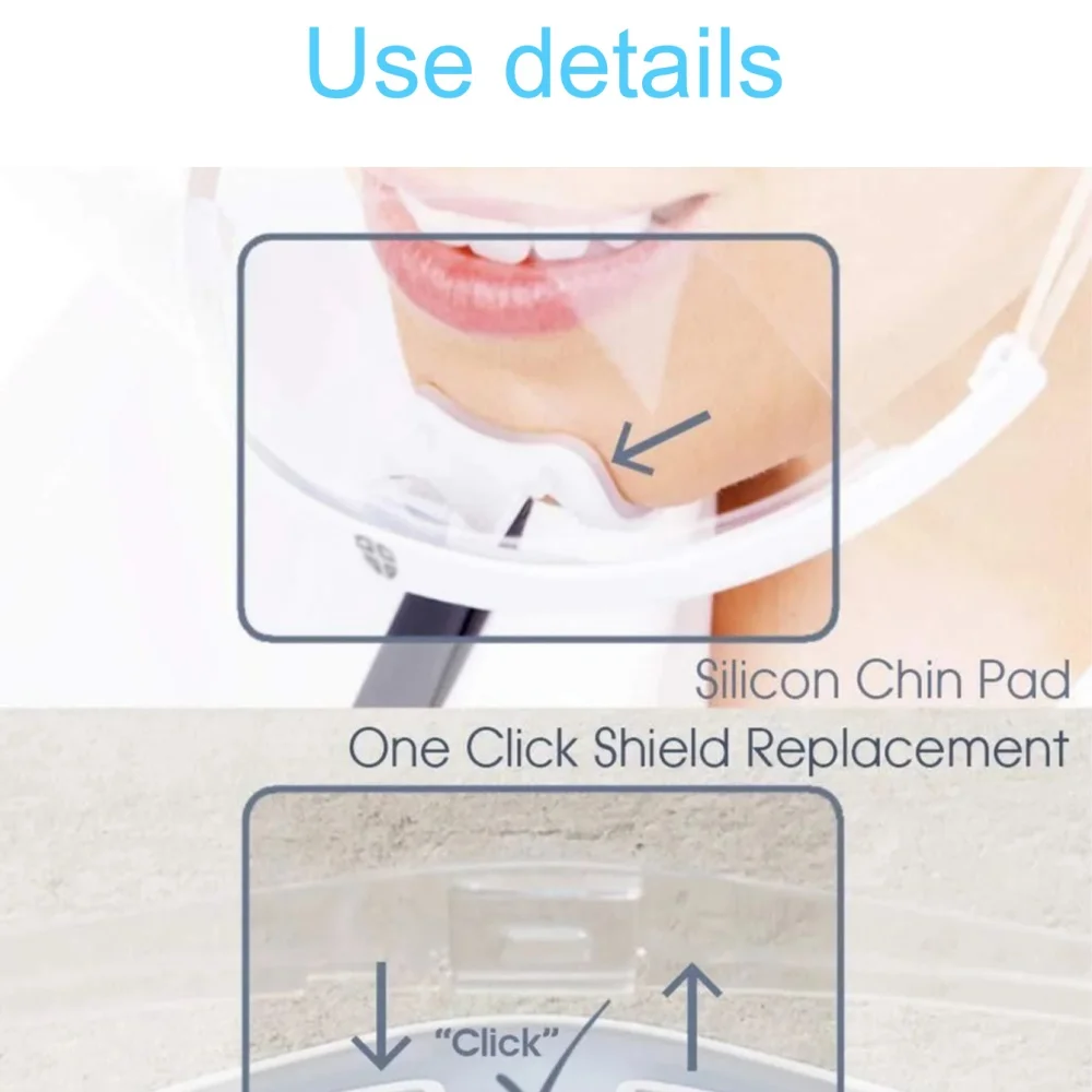 10/20/50Pcs Transparent Anti - Fog Face Shield with Adjustable Elastic Strap, for Beauty Salon & Kitchen Use