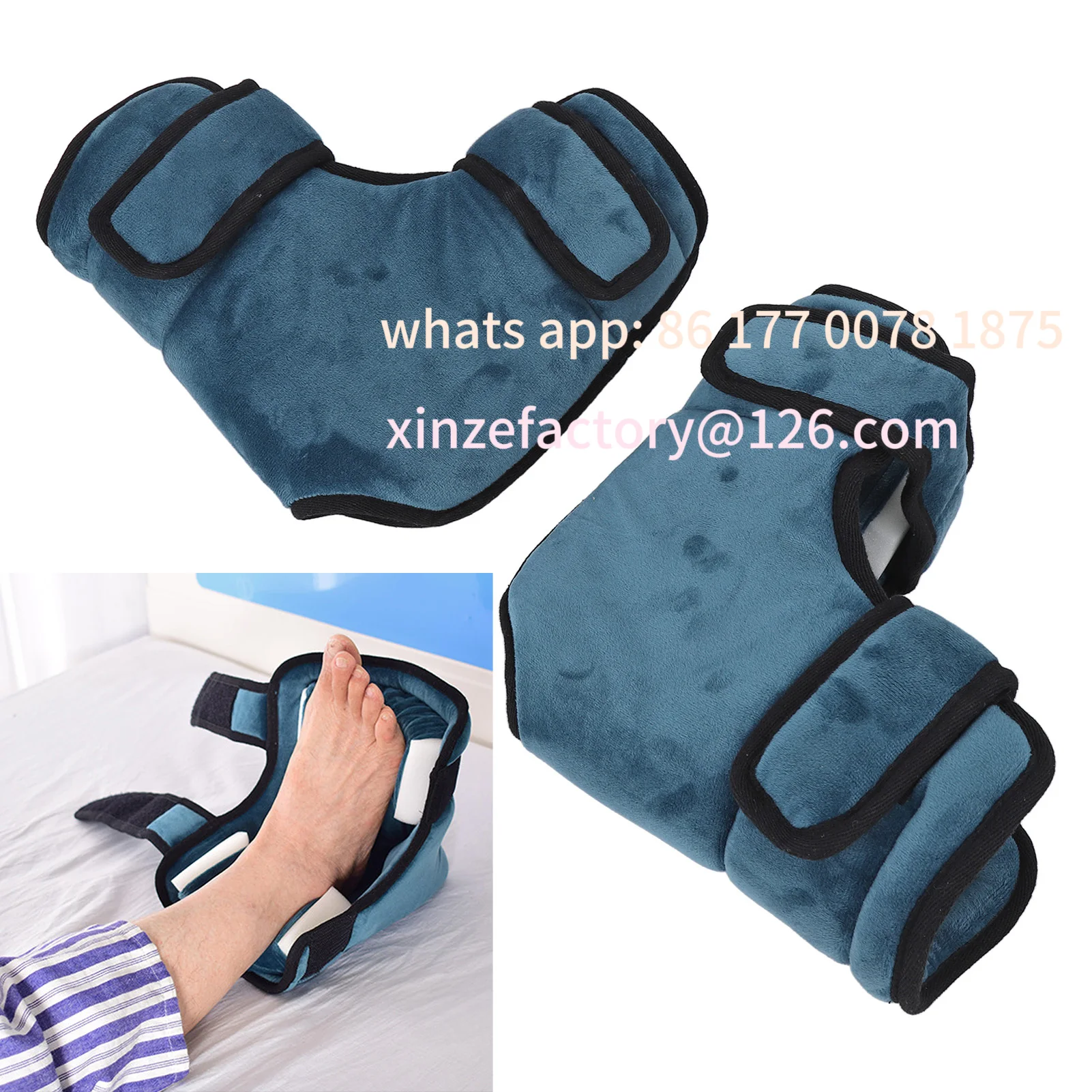 Customizable 2pcs Heel Cushion Protector Adjustable Flannelette Pillow Relieve Pressure Heel Wrapped Pillow Anti Bedsore