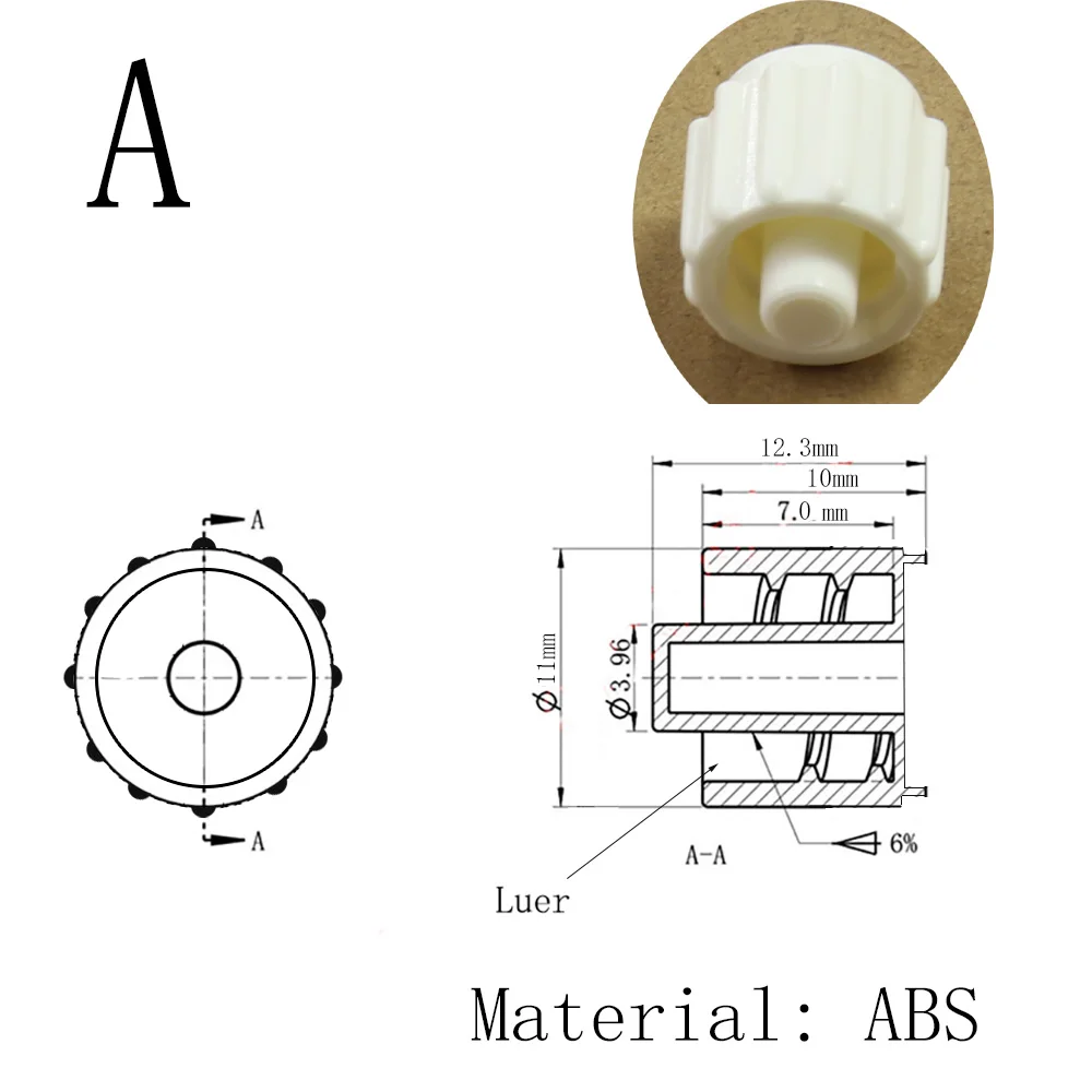 Male Luer Lock Plug Adapter ABS/PP Plastic Cap  Air Valve Pipe Dispensing Glue Subpackag Syringe Barrel Fitting Connector End