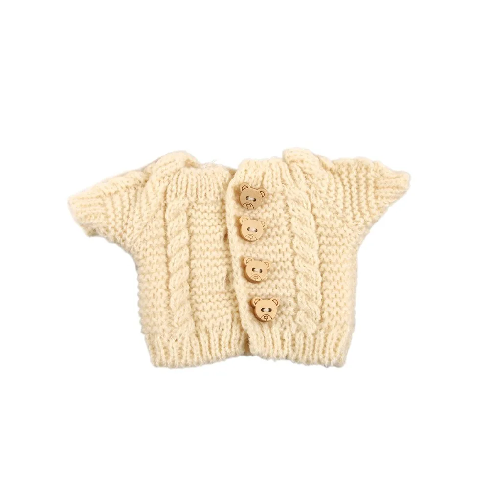Sweet 20cm Doll Mini Knitted Sweater Handmade Replace Doll Sweater DIY Kids Gift Dressing Accessories Cotton Doll