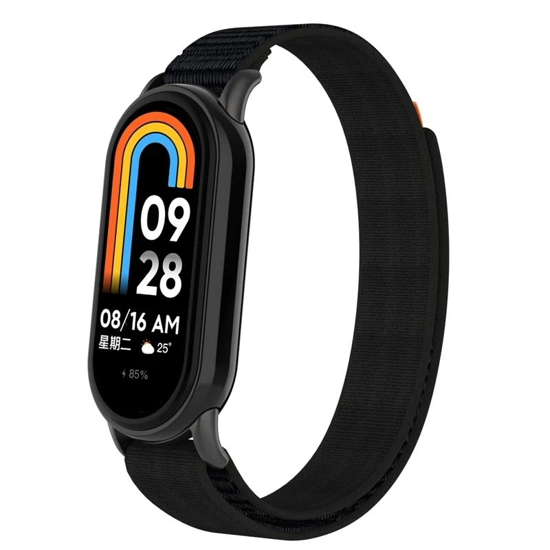 Nylonowy, oddychający pasek do opaski na nadgarstek Xiaomi Mi Band 8 9, metalowe cząstki głowy, letni pasek zamienny