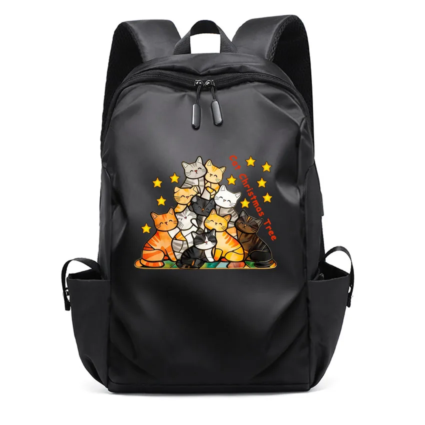 

Мужской деловой рюкзак для ноутбука, USB-порт для зарядного устройства, водонепроницаемая школьная сумка для девочек и мальчиков, женские рюкзаки с рисунком рождественской елки и принтом