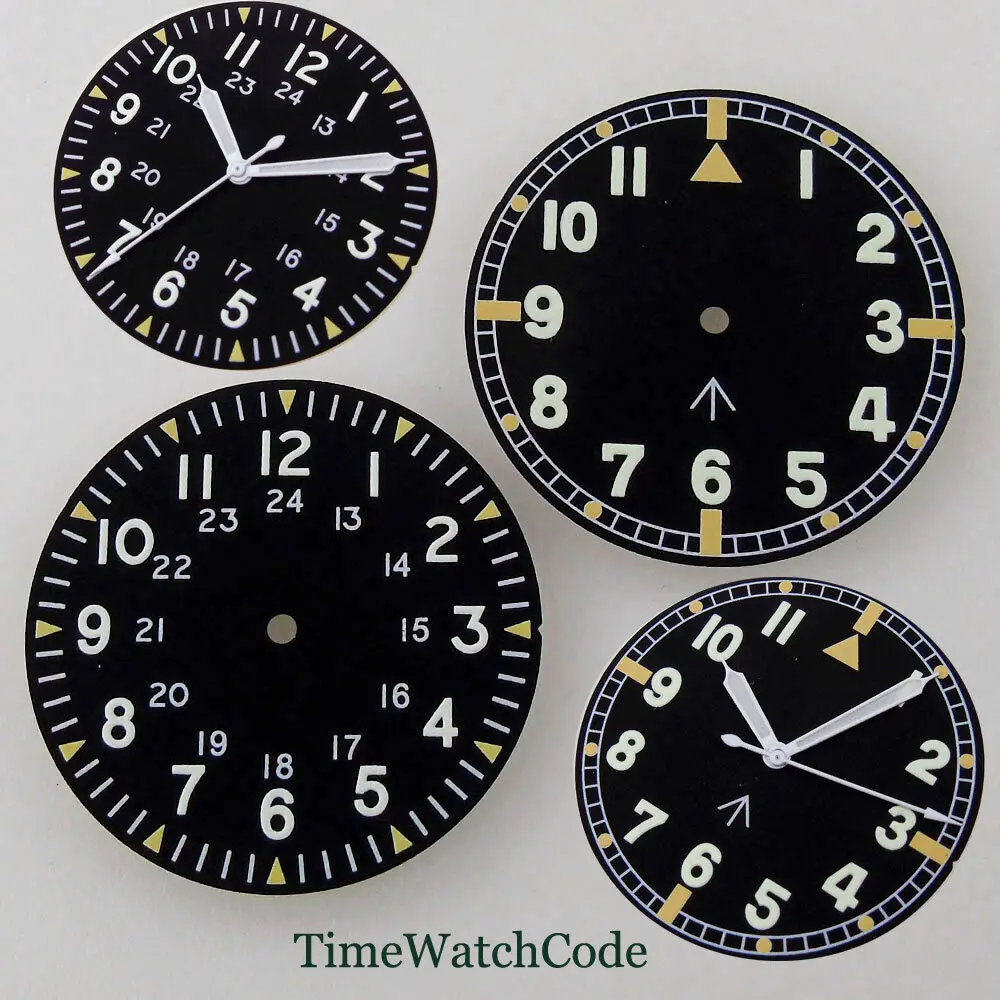 

33.6mm Black Watch Dial Faces Hands For NH35 ETA 2824 PT5000 Miyota8215 DG2813