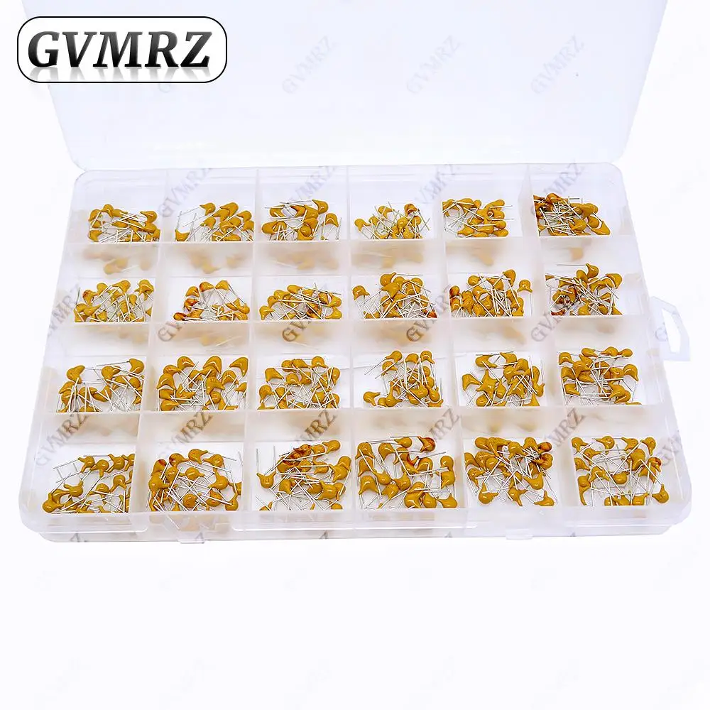 480PCS 24Values Monolithic Ceramic Capacitor Kit (10PF-10UF) Boxed for Electronic Circuit Coupling & Signal Filtering kit