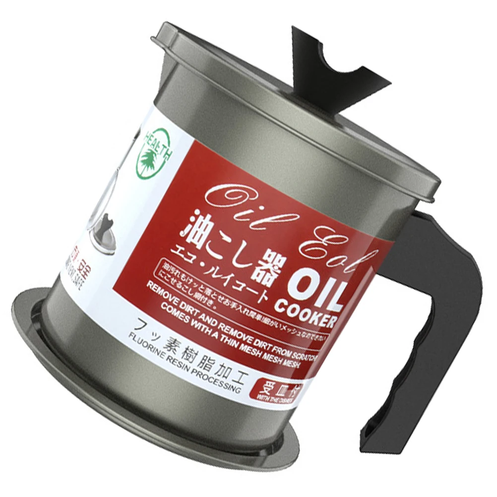 

Filter Pot Grease Strainer Container Kitchen Gadget Small Tools Iron Material Oil Pouring Mouth Anti Slip H Cooking