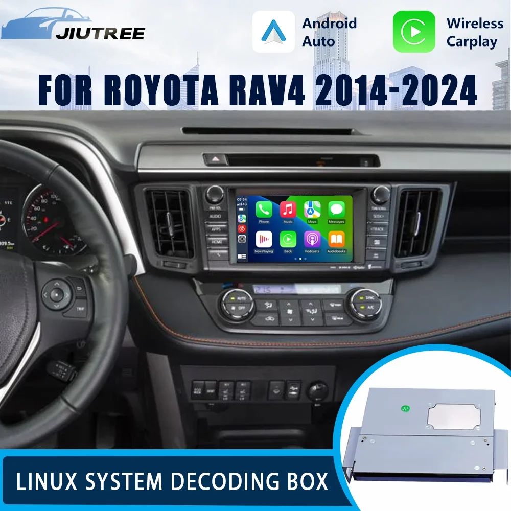 Linux System OEM Car with Decoder Box For Toyota RAV4 2014-2024 Android Auto MuItimedia Wireless CarPlay