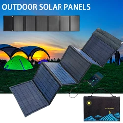 Portable Folding Solar Panel Charge Charging Outdoor Power Bank Foldable Charger 100w Mobile Phone Usb 12v Photovoltaic Camping