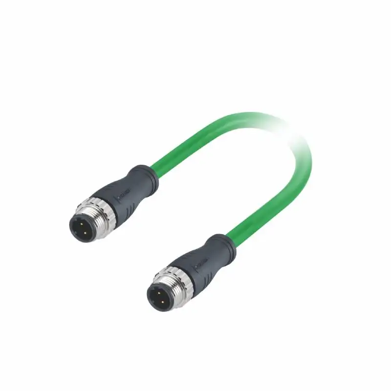 Profinet Cable M12 4 Pin D Code Male to Male Connector Molded with 1M PVC  Cable