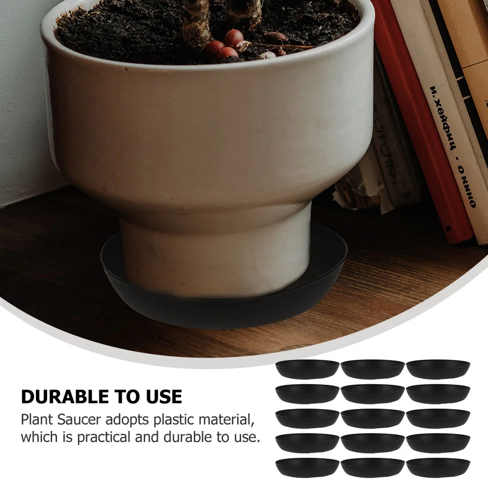 

20 Pcs Black Plant Saucers Flower Pots Seedling Trays Drip Plates Multi Use Prevent Leakage Keep Clean Stable Base Collect Water