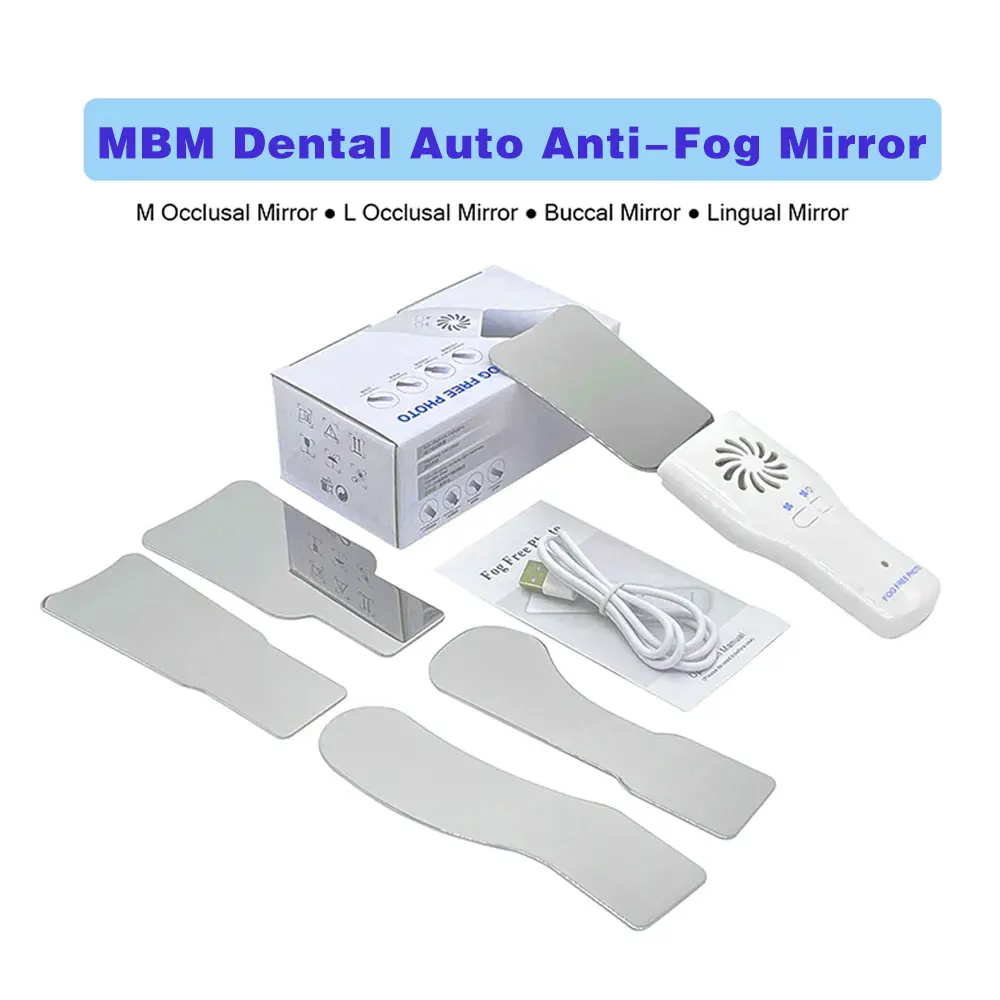 Dental Automatic Anti-fog Mirror for Oral Photography Reflector Defog Mirror Orthodontic Buccal Occlusal Lingual Dental Supplies