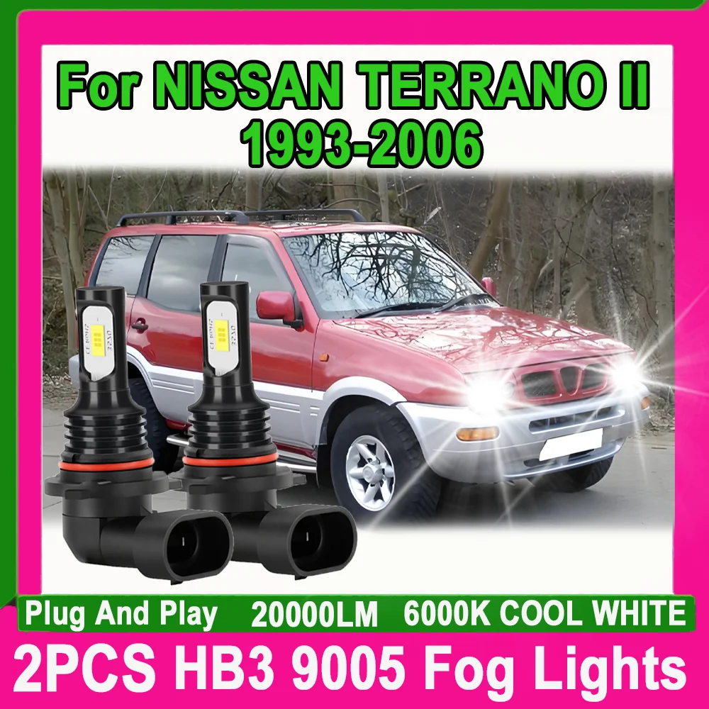 

2X HB3 9005 Автоматические противотуманные фары 20000LM Супер яркие светодиодные передние противотуманные фары Blub 12 В Plug And Play 90 Вт для NISSAN TERRANO II 1993-2006 гг.