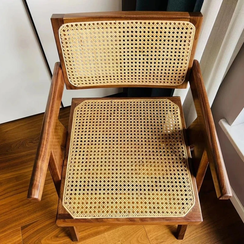 Modern Simple Balcony Home Casual Black Walnut  Lazy Multifunctional Dining Chair