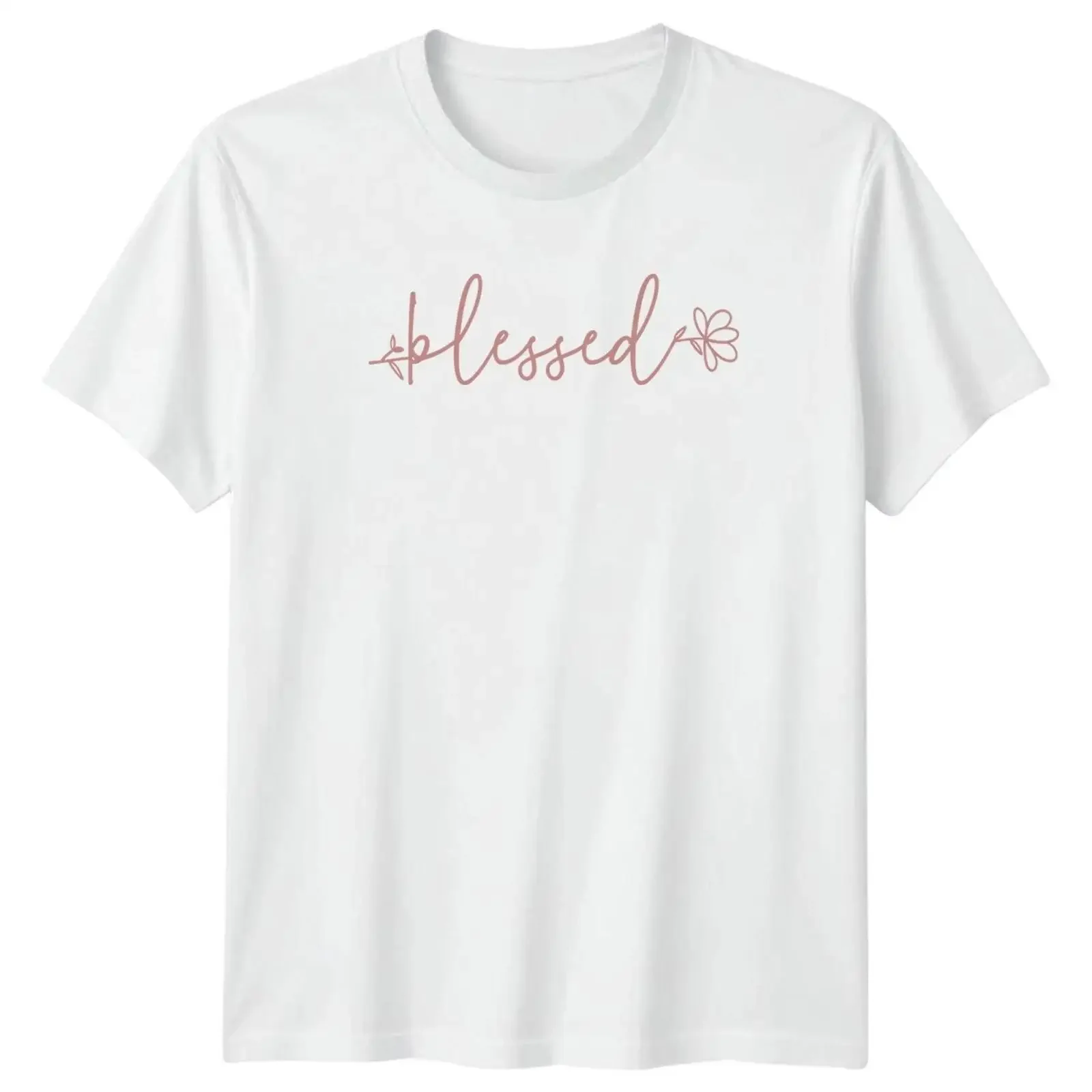 Blessed Damen T Shirt Christian Faith Inspirational Apparel vintage Washed Casual Comfortable Versatile homme designer clothes