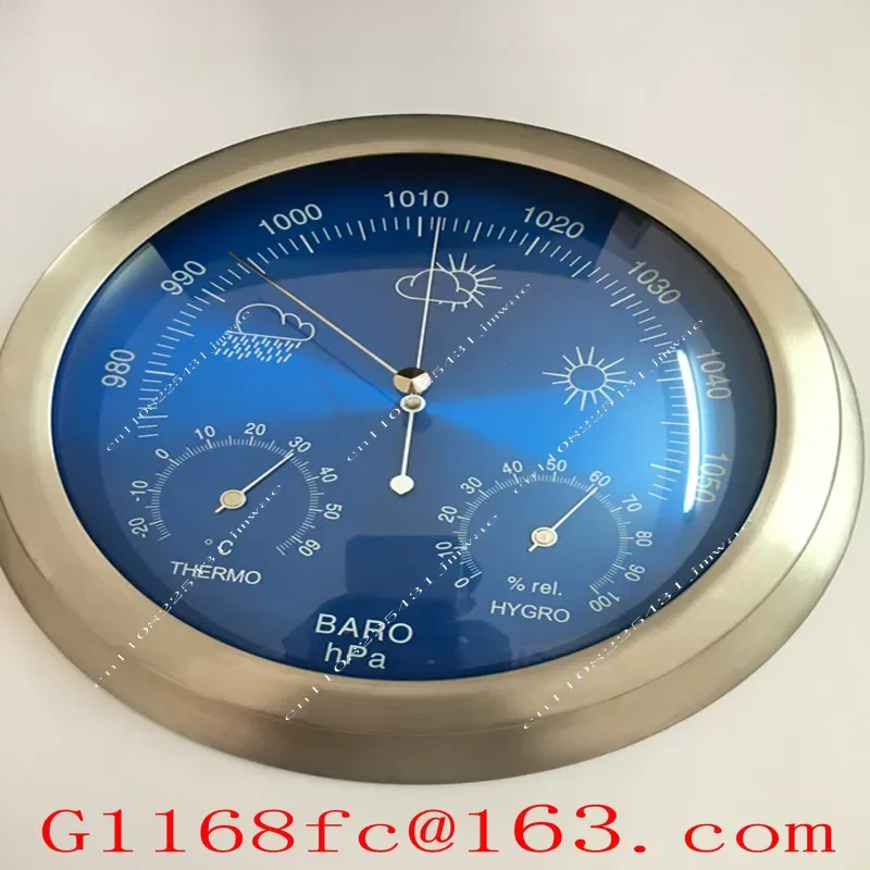 143mm Marine Navigation Copper Frame Temperature and Humidity Meter Weather Forecast Atmospheric Pressure Gauge Barometer