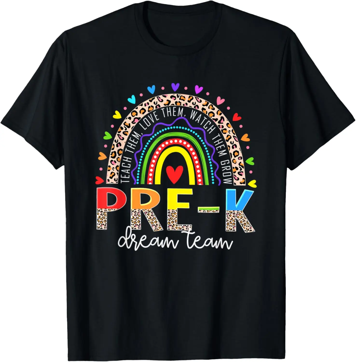 

Футболка PreK Dream Team Leopard Rainbow Teacher Squad Back To School для мужчин, женщин, девочек, детей