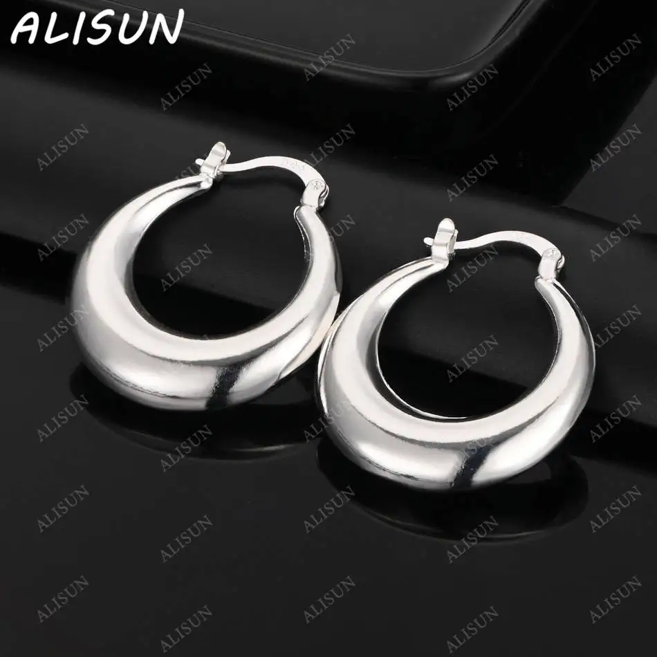 ALISUN 925 فضة قطرة الماء هوب أقراط للنساء نعمة مجوهرات الاتجاه المألوف هدايا حفلة عيد ميلاد #1