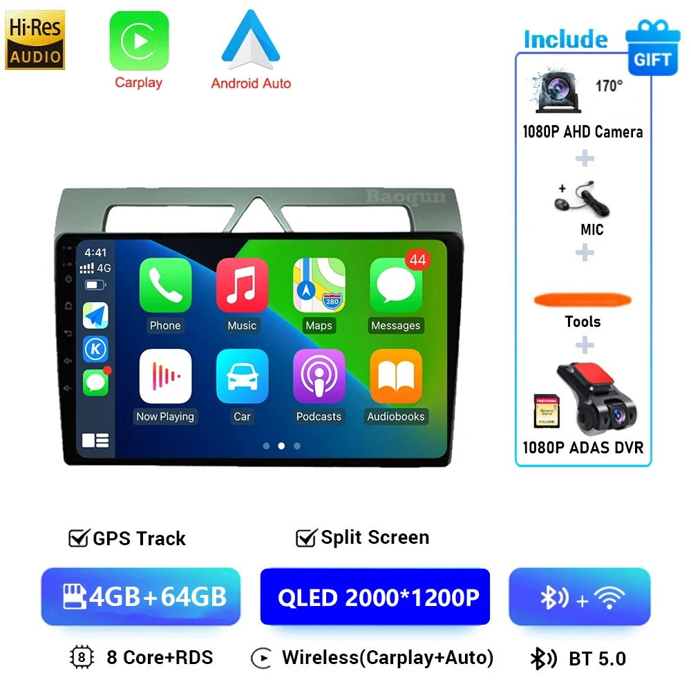 Auto radio voor Kia Picanto 2007 - 2010 Android 16 All-in-one Carplay Auto multimediaspeler autoradio GPS navigatie