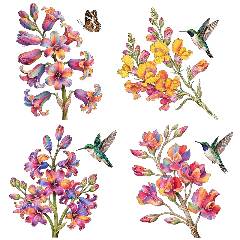 Three Ratels CFN73 Colorful bell orchid art wall stickers for home decoration