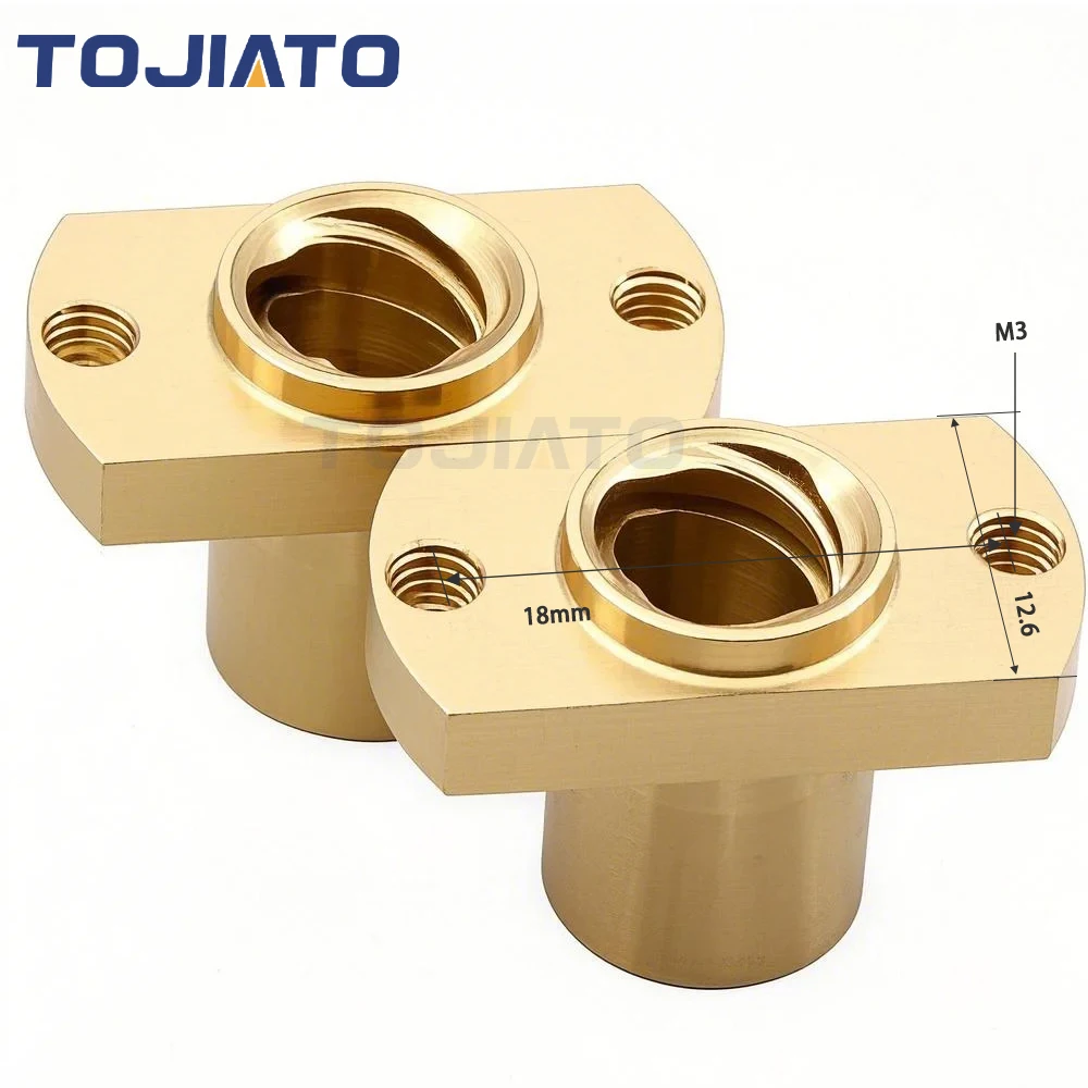 Brass T8 Nut Trapezoidal Screw for 8mm Diameter, 2mm Pitch 8mm Lead Screw Nut for Ender 3 CR-10 Z Axis CNC 3D Printer Parts