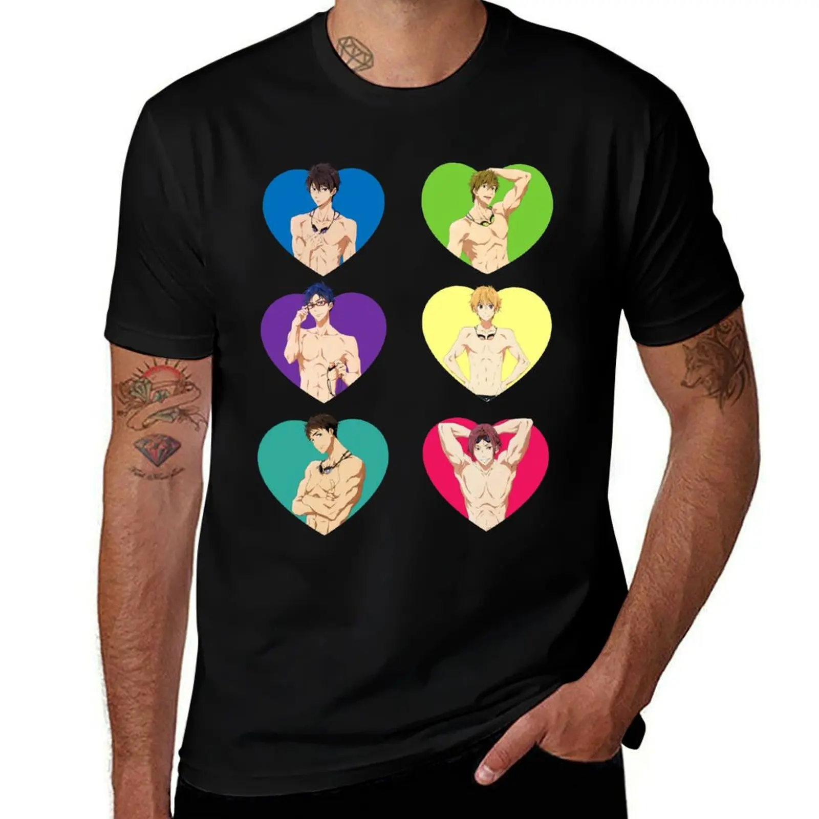 

Free Hearts T-Shirt summer top plus size clothes plain mens designer clothes
