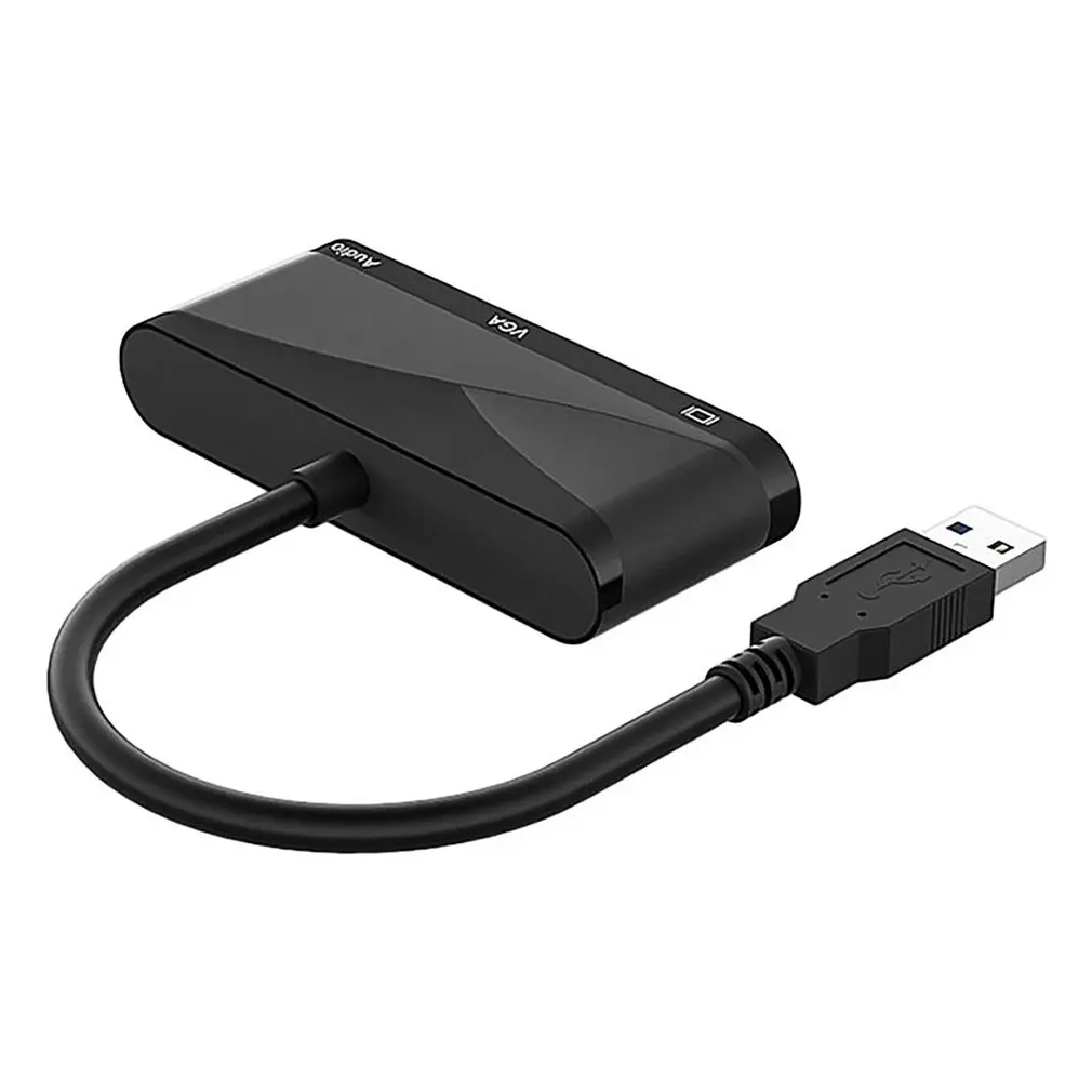 Hot 3 in 1 USB 3.0 To HDMI-compatible VGA Hub With 3.5 Adapter Audio Connector for Mac Air Pro Huawei Mate10 Samsung S8 Plus