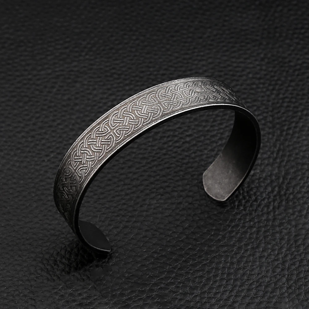 Black Stainless Steel Viking Rune Bracelets For Men Women Retro Viking Tree of Life Bracelet Biker Fashion Jewelry Amulet Gift image 3