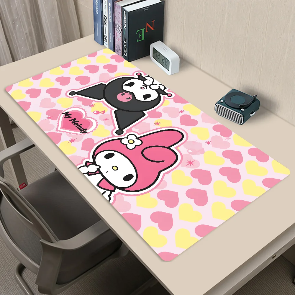 لوحة ماوس لطيفة من S-Sanrio K-kuromi وصلت حديثًا لوحة ماوس ألعاب كبيرة L XL XXL مقاس لوحة ماوس ألعاب لحصيرة لوحات المفاتيح