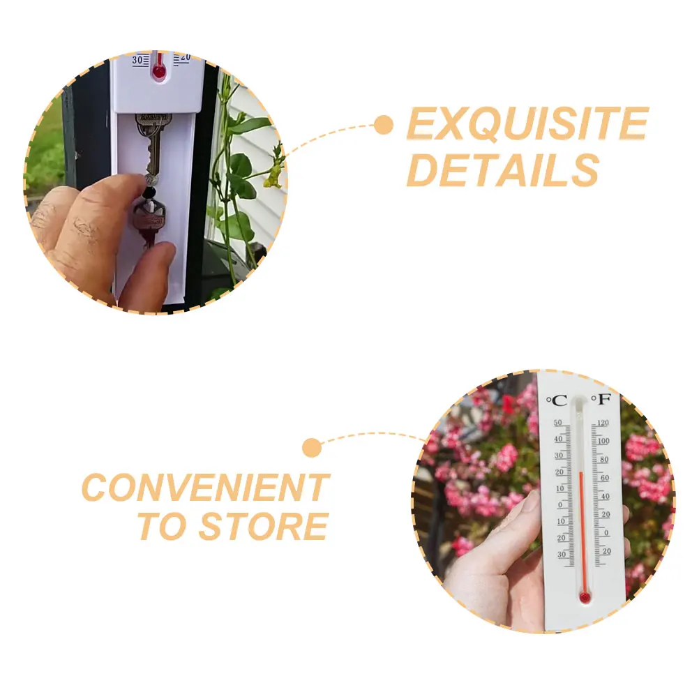 

Small Outdoor Thermometer Key Hider Sturdy Decorative Key Storage Box for Home Garden Thermometer for Indoor Office Decor