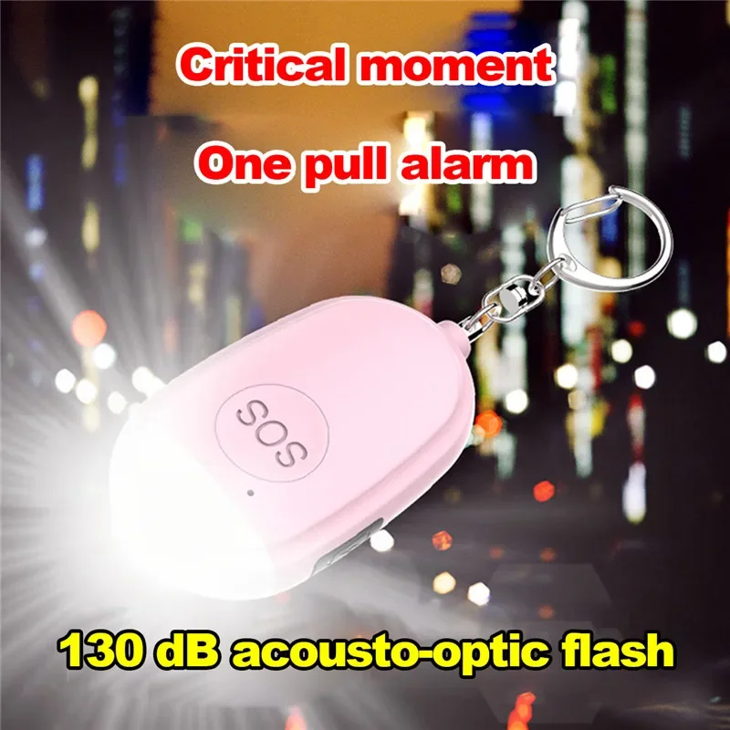 Imagem -03 - Alarme de Segurança Pessoal Keychain Self Defense Anti Attack Rape Alarme de Emergência com Lanterna Led Recarregável 130db